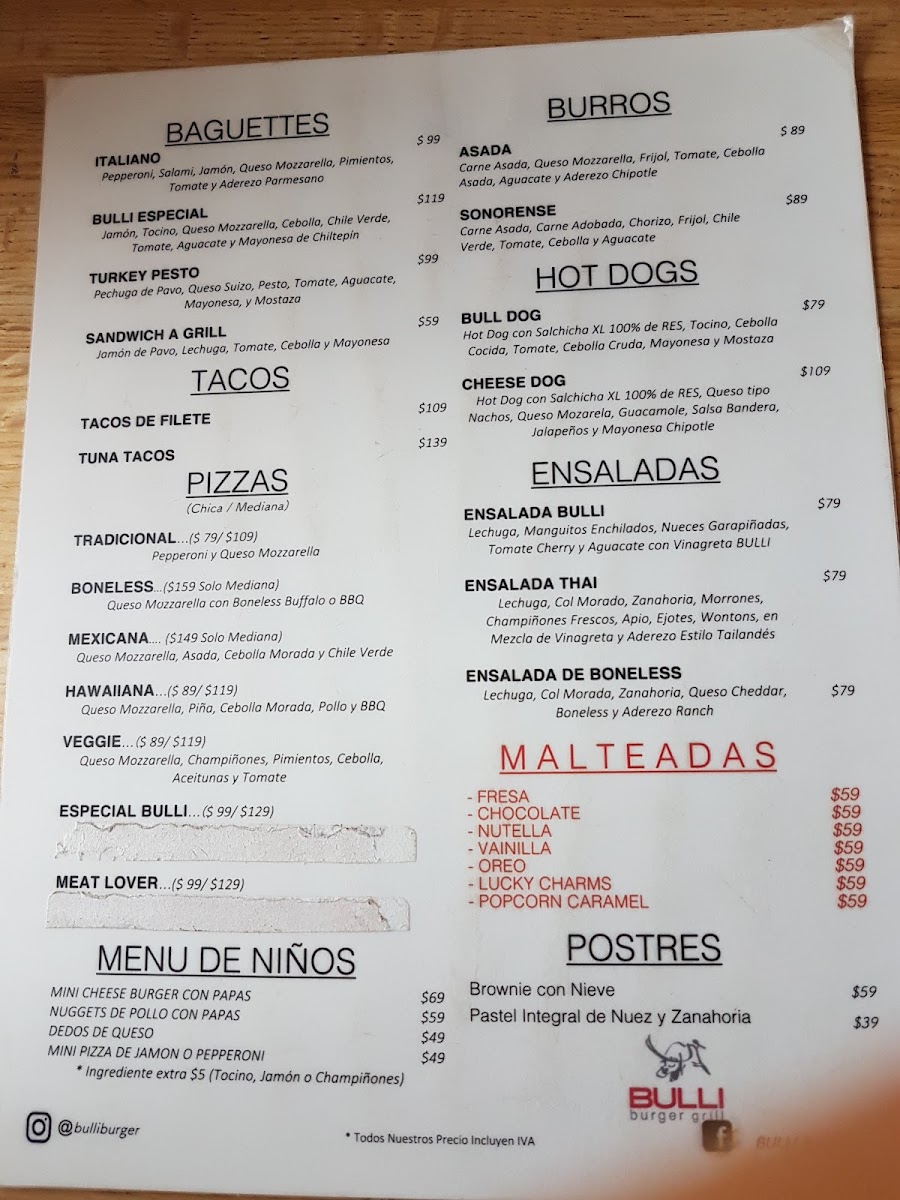 Bulli Burger Grill Menu Photo 3