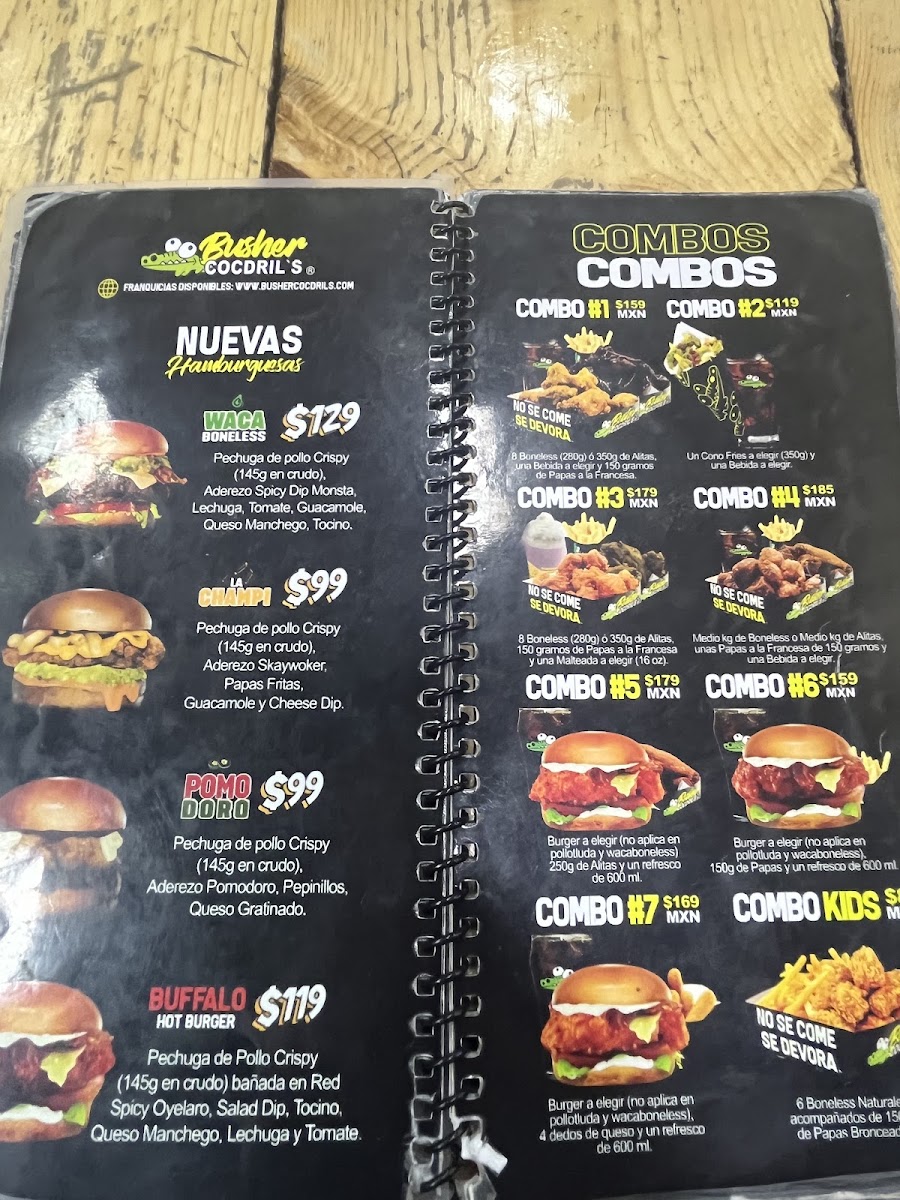 Busher Cocdril's Av. Pantitlán Menu