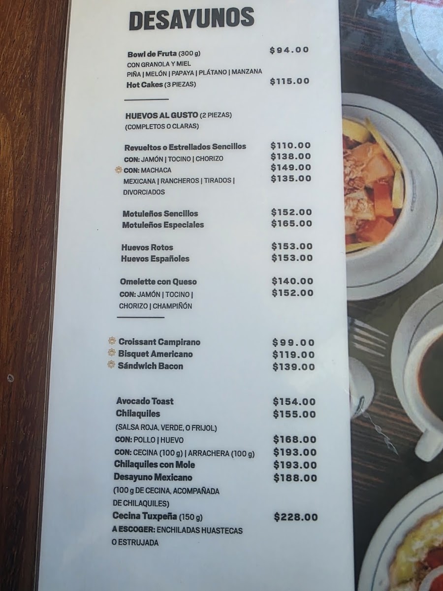Cafe Andrade Suc.tampico Menu