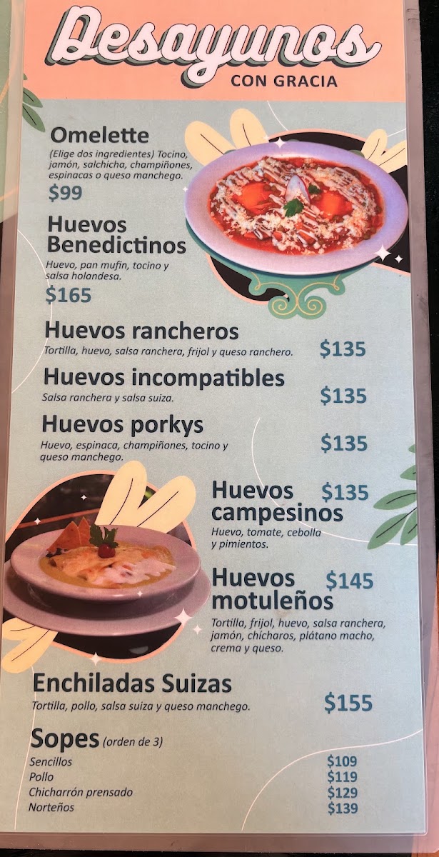 Café Con Gracia Menu