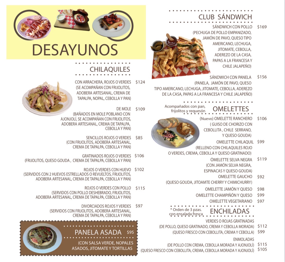 Cafe Finca Riveroll Menu