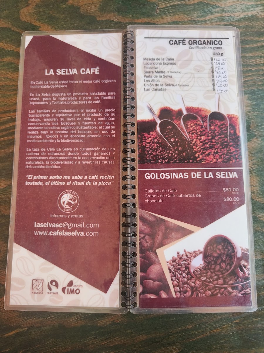 Café La Selva Menu