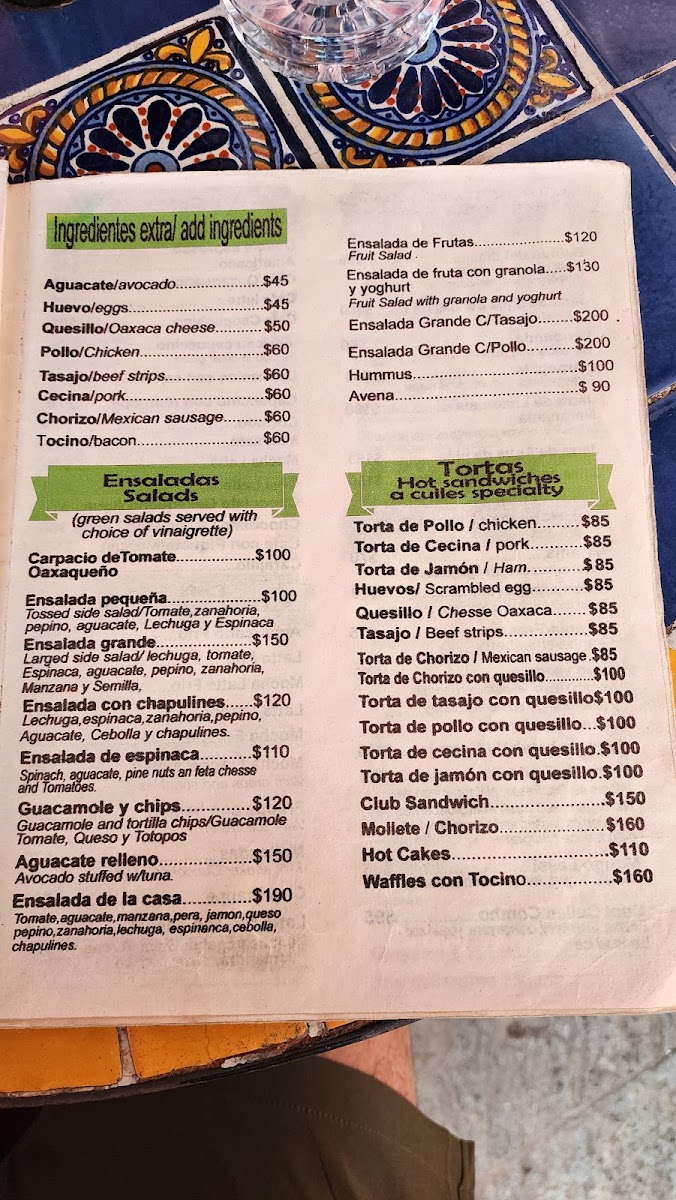 Cafe Los Cuiles Menu Photo 4