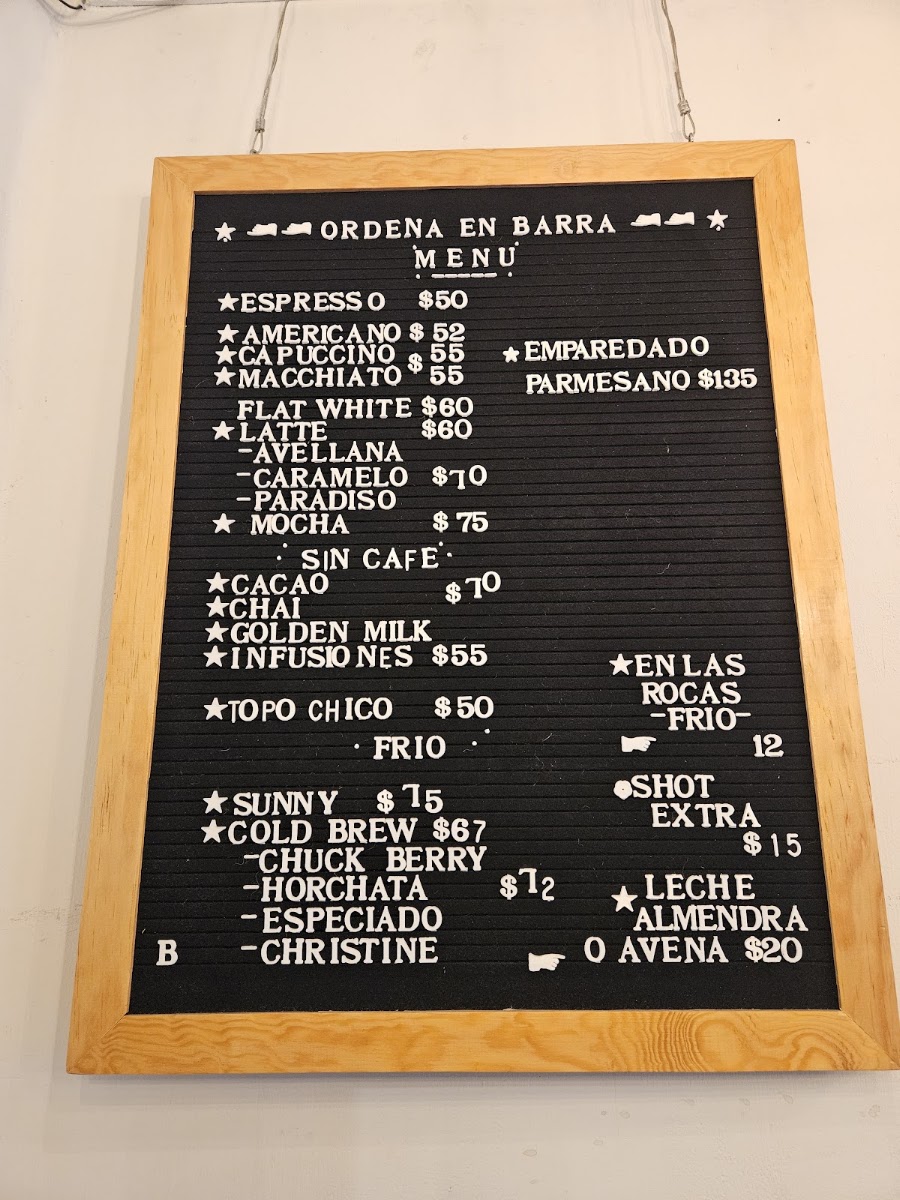 Café Memorias De Un Barista Menu