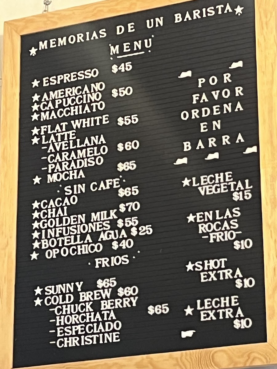 Café Memorias De Un Barista Menu Photo 5