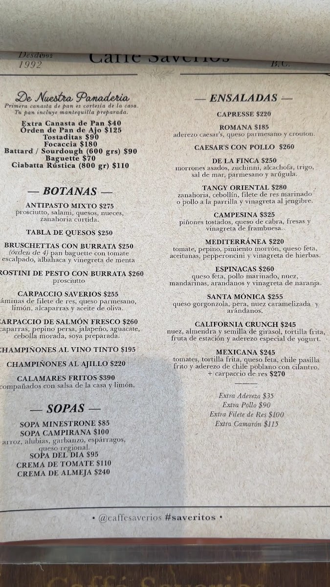 Caffe Saverios Menu Photo 2