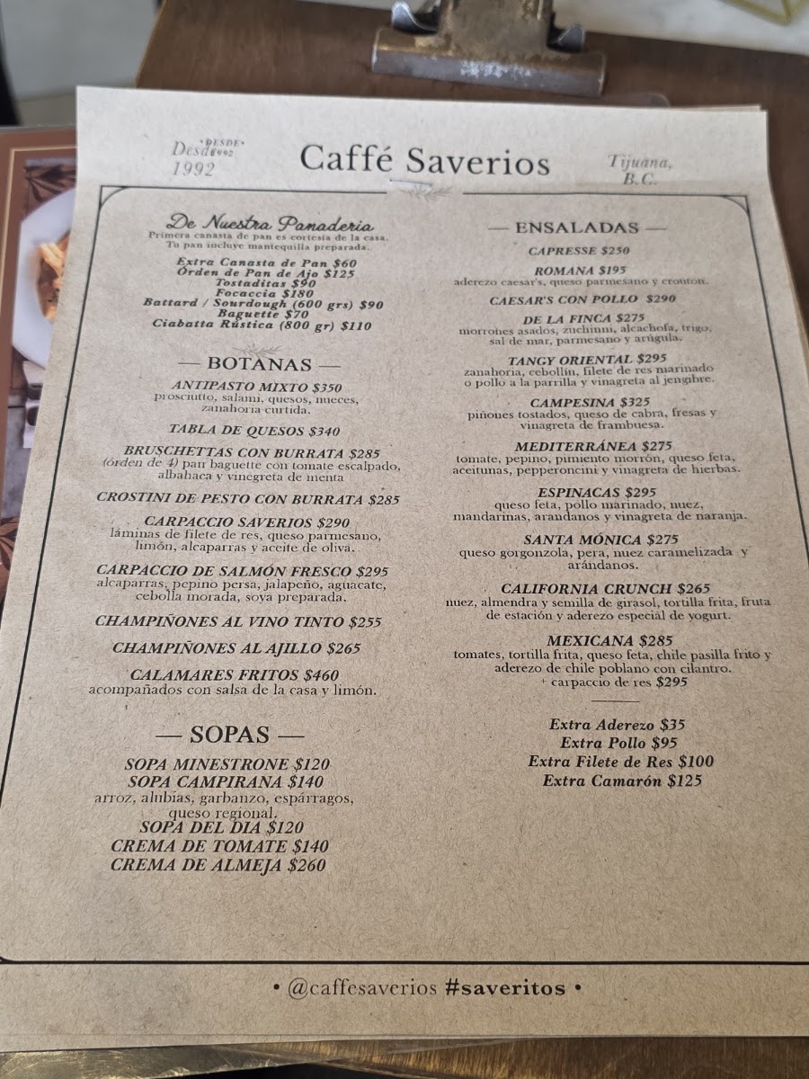 Caffe Saverios Menu Photo 4