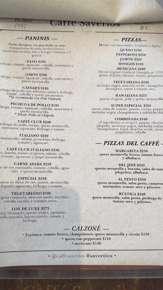 Caffe Saverios Menu Photo 7