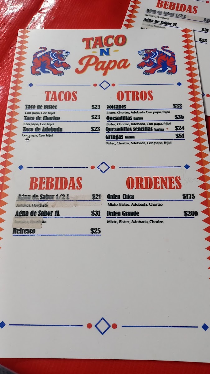 Calle Del Taco Menu
