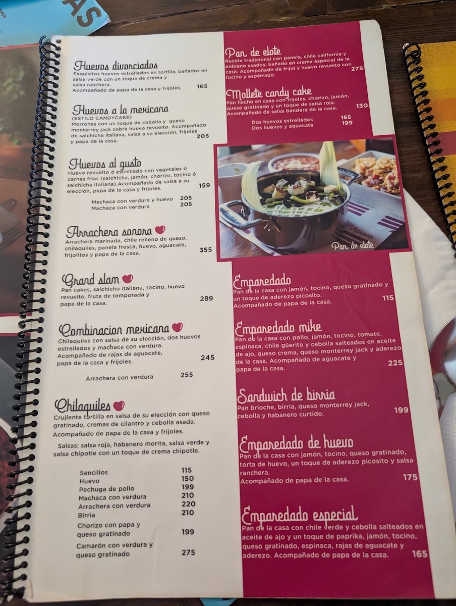 Candy Cake Breakfast And Dessert Menu