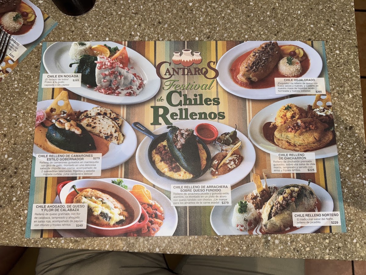 Cantaros Menu