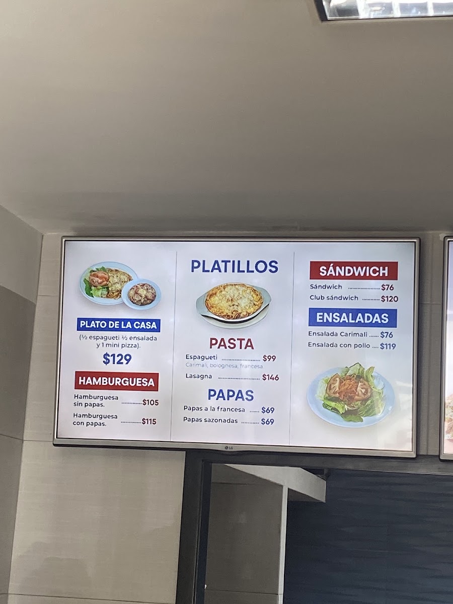 Carimali Pizza Menu