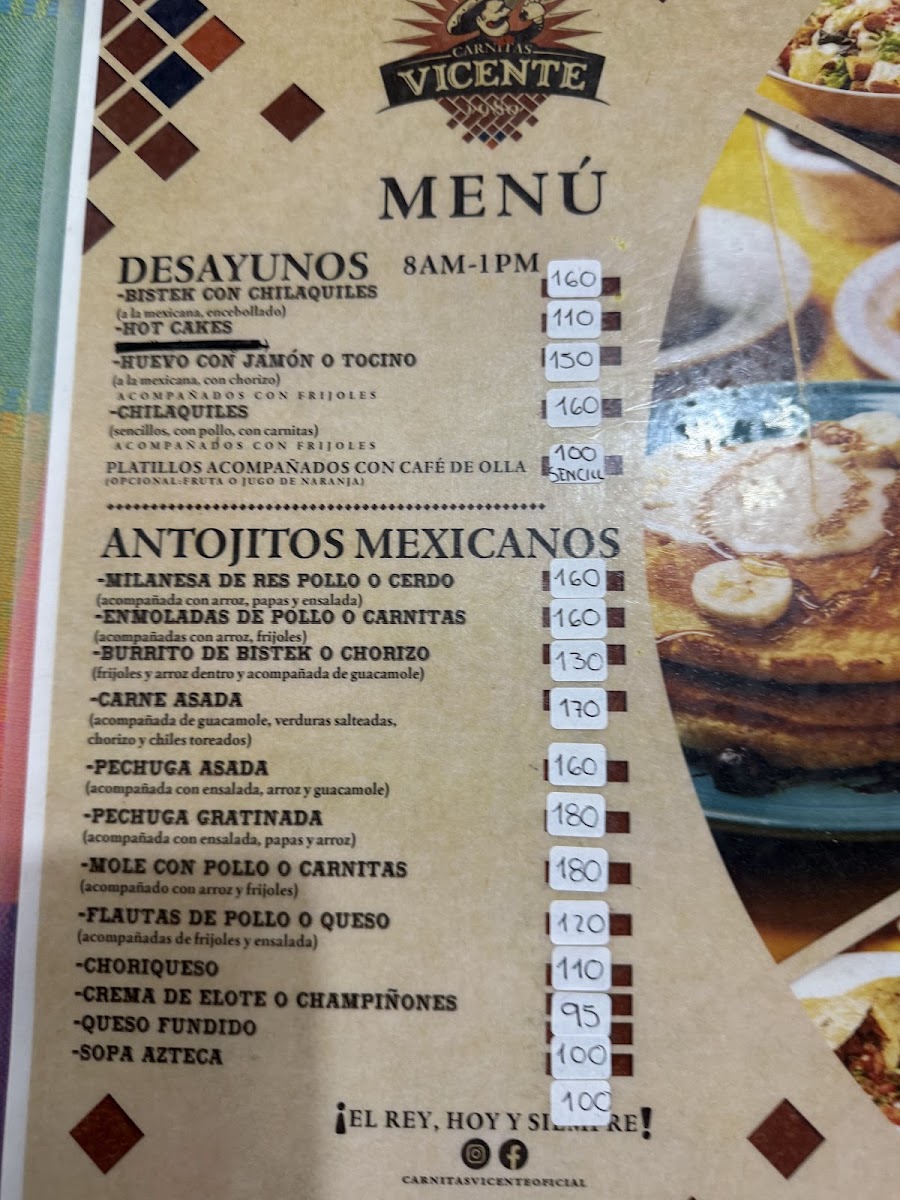 Carnitas Vicente Menu