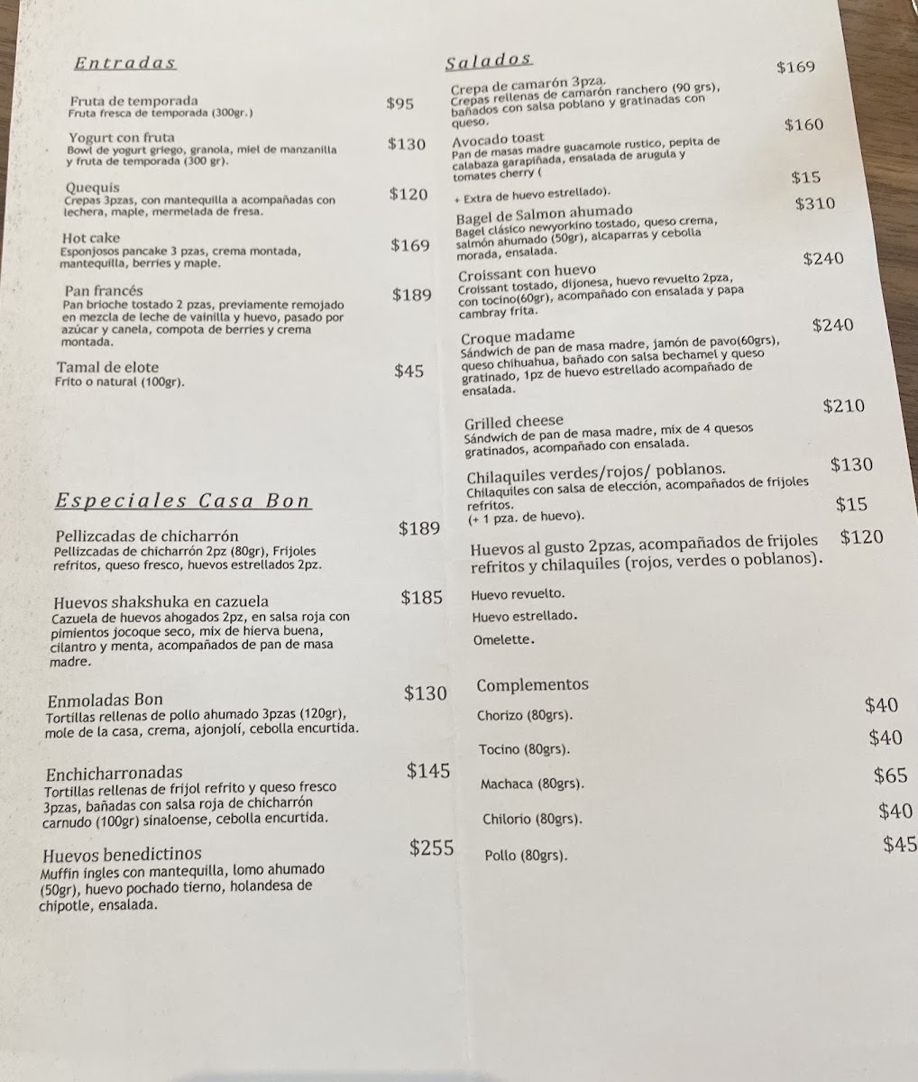 Casa Bon Menu Photo 3