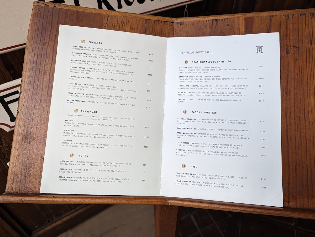 Casa Del Naranjo Menu