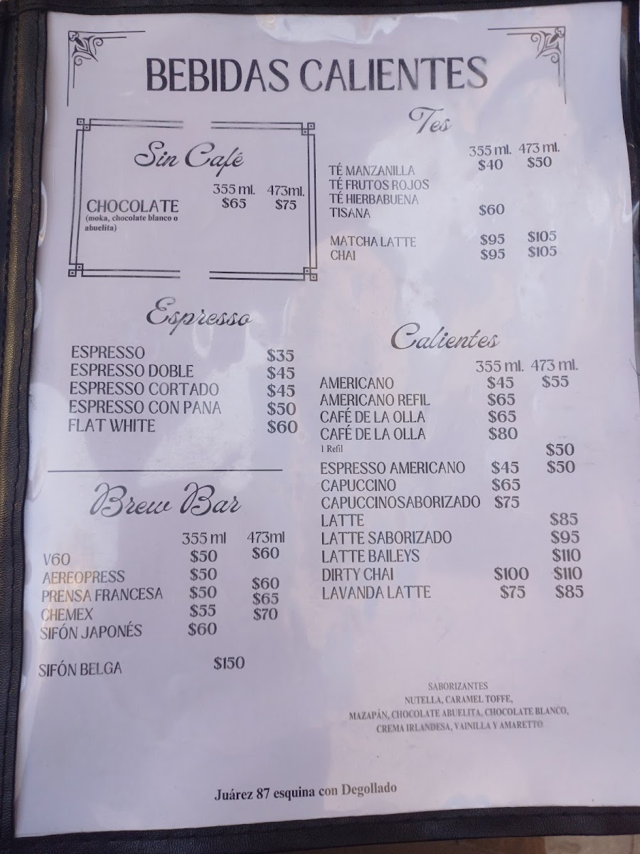 Casa Juárez Menu