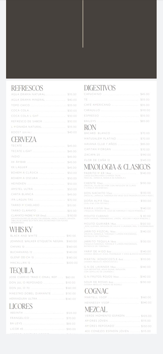 Casa Padre Mier Menu Photo 10
