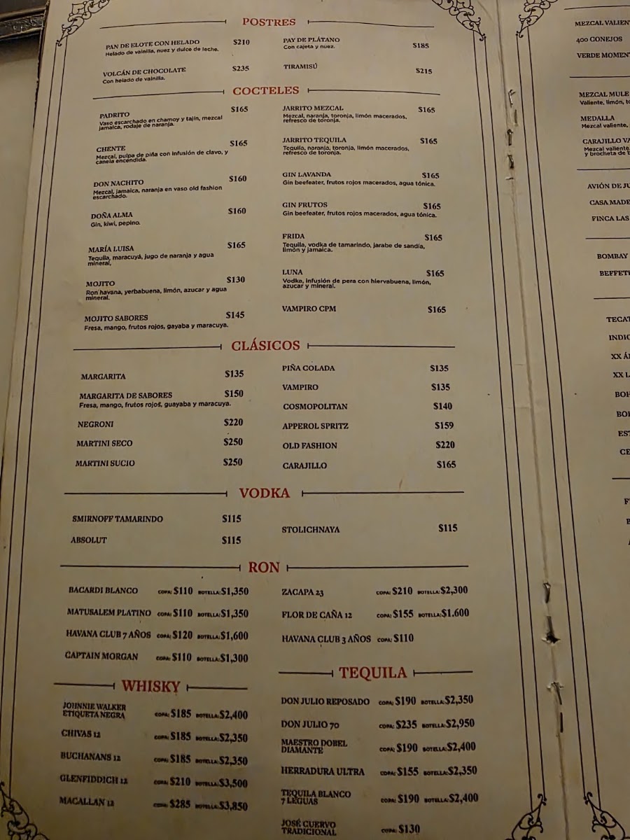 Casa Padre Mier Menu Photo 3