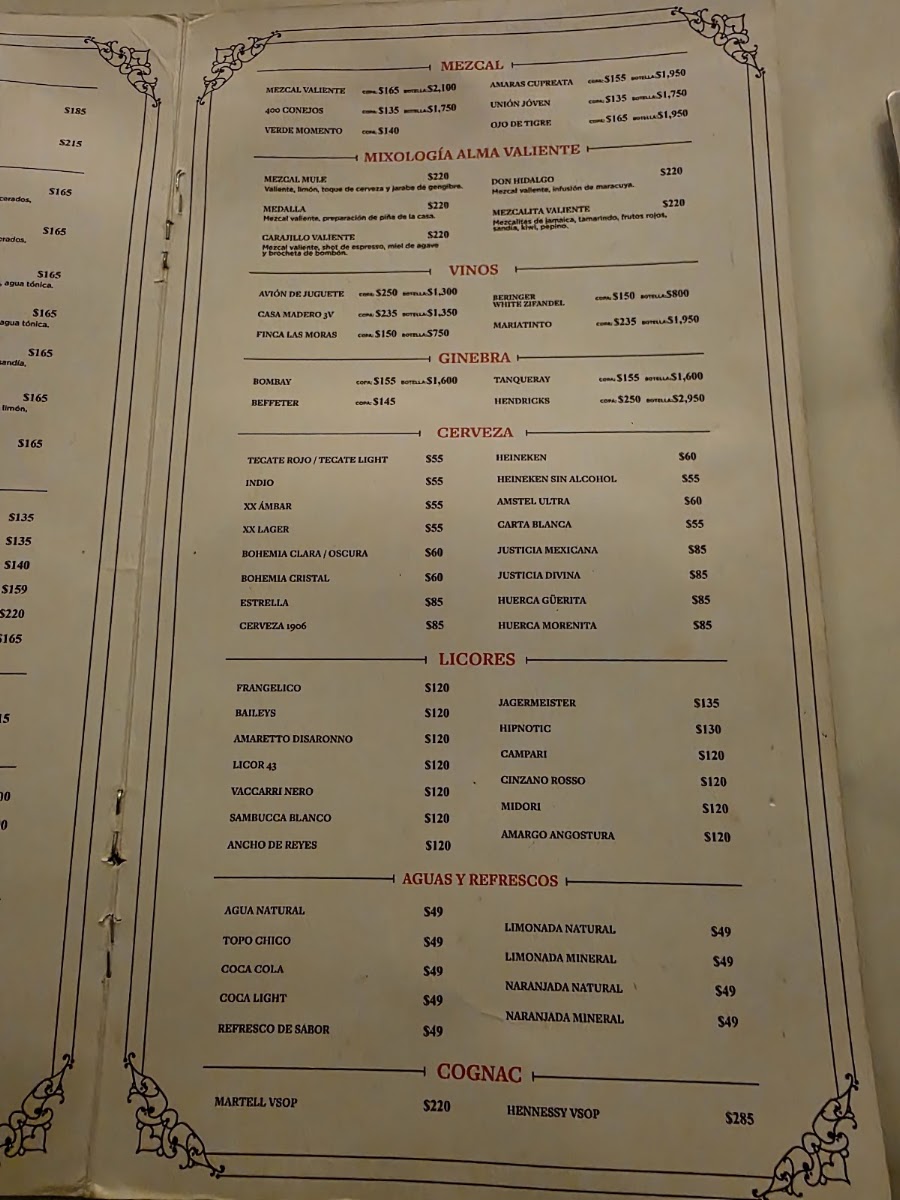 Casa Padre Mier Menu Photo 4