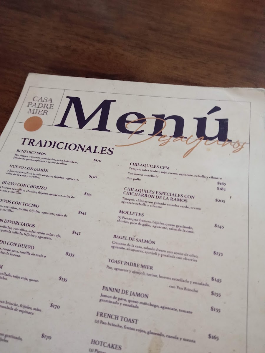 Casa Padre Mier Menu Photo 8