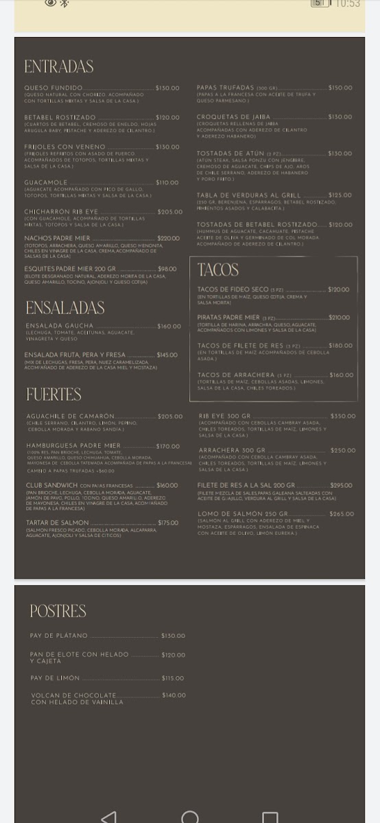 Casa Padre Mier Menu Photo 9