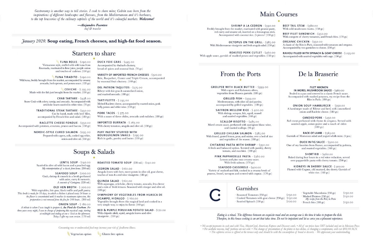 Cedron Menu Photo 4