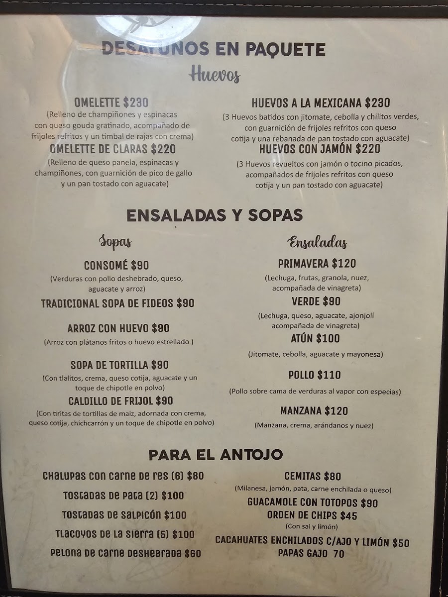 Celias Café Menu