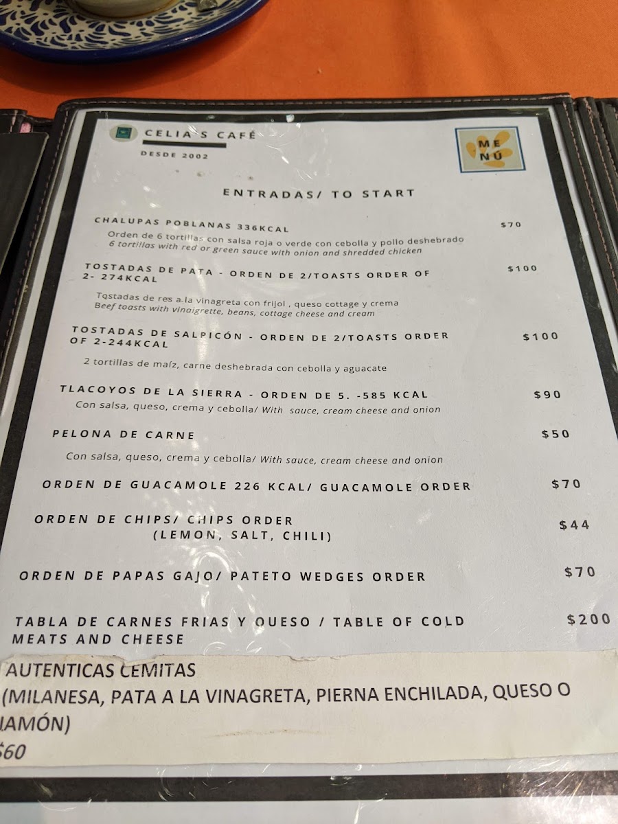Celias Café Menu Photo 6