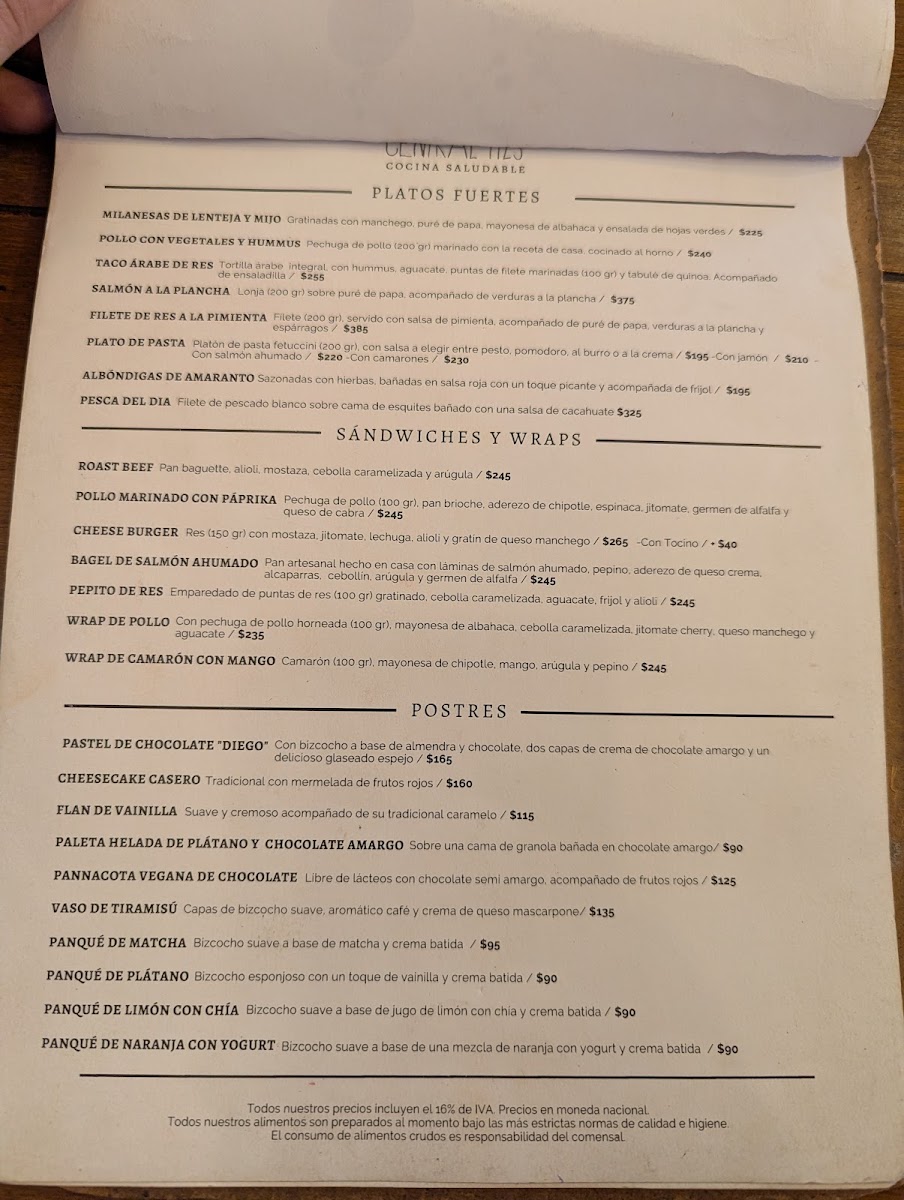 Central 1123 Menu