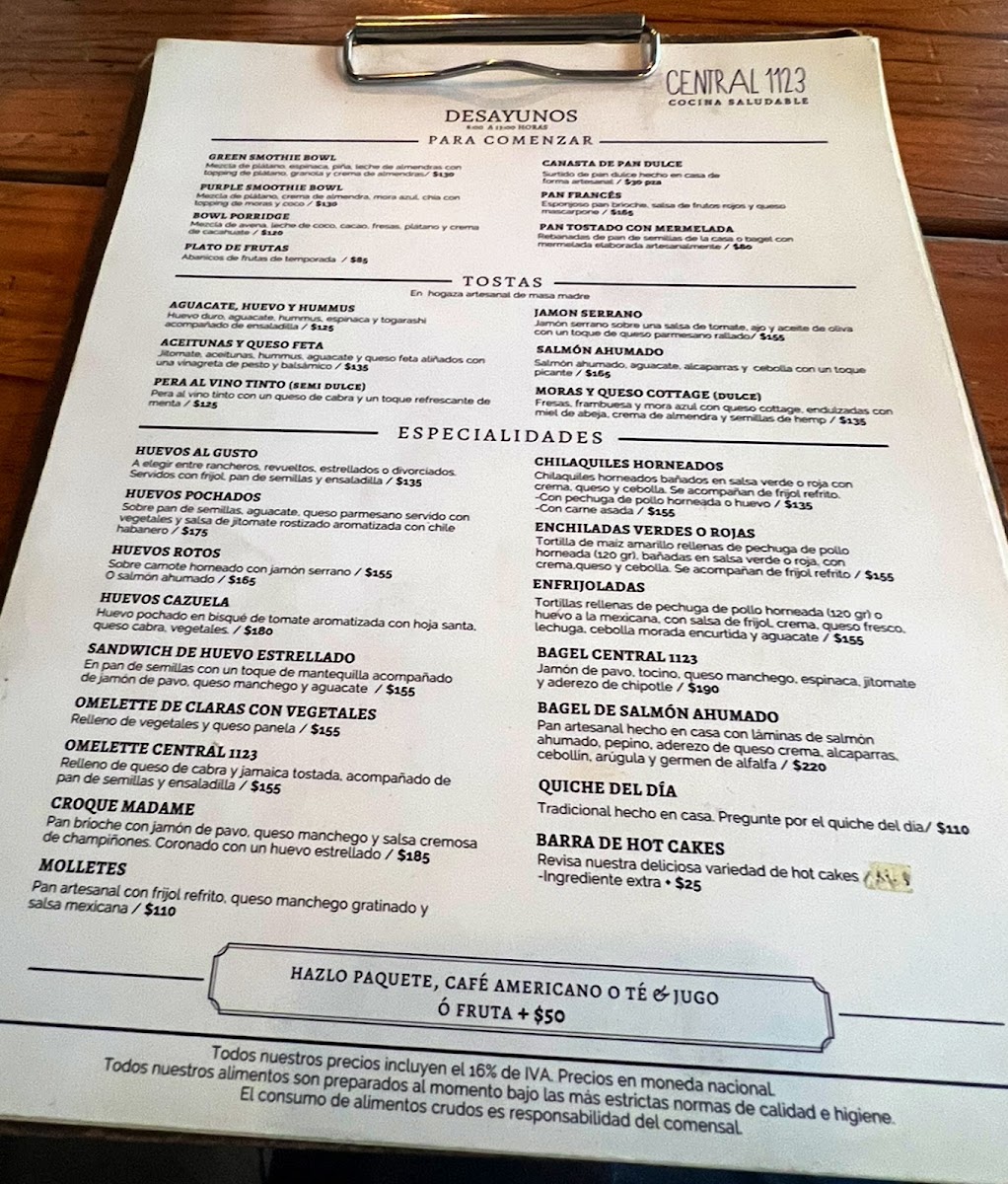 Central 1123 Menu Photo 3