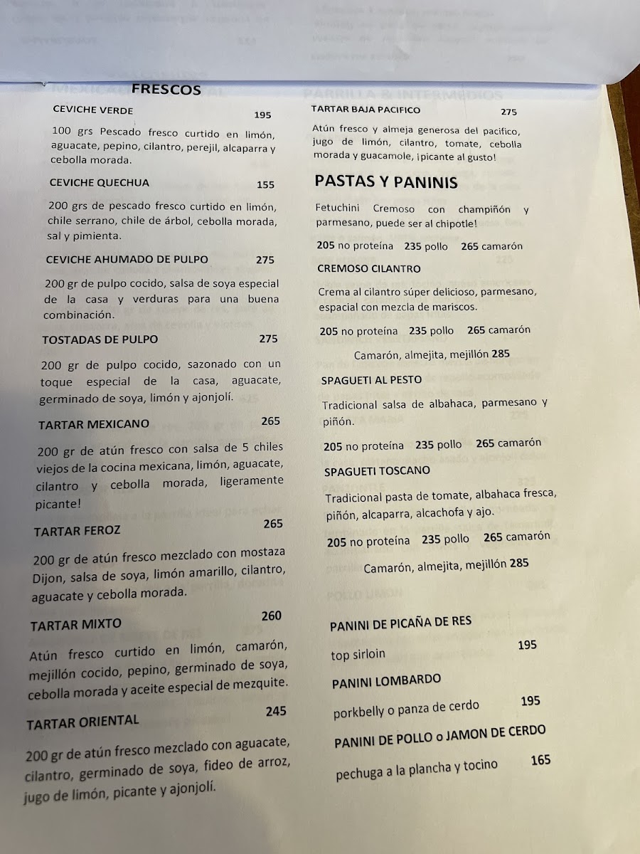 Cenzontle Restaurante Menu Photo 2