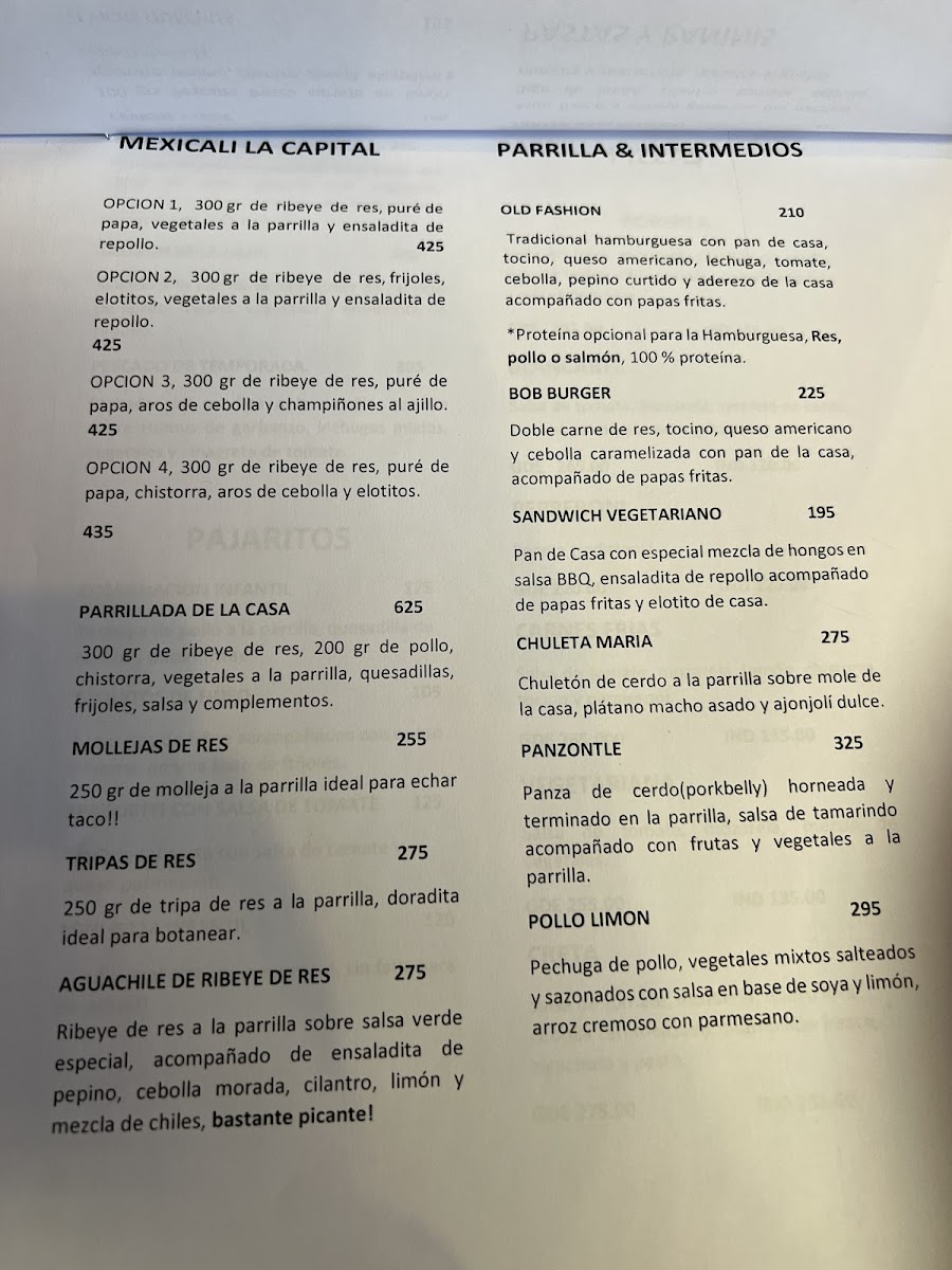 Cenzontle Restaurante Menu Photo 3