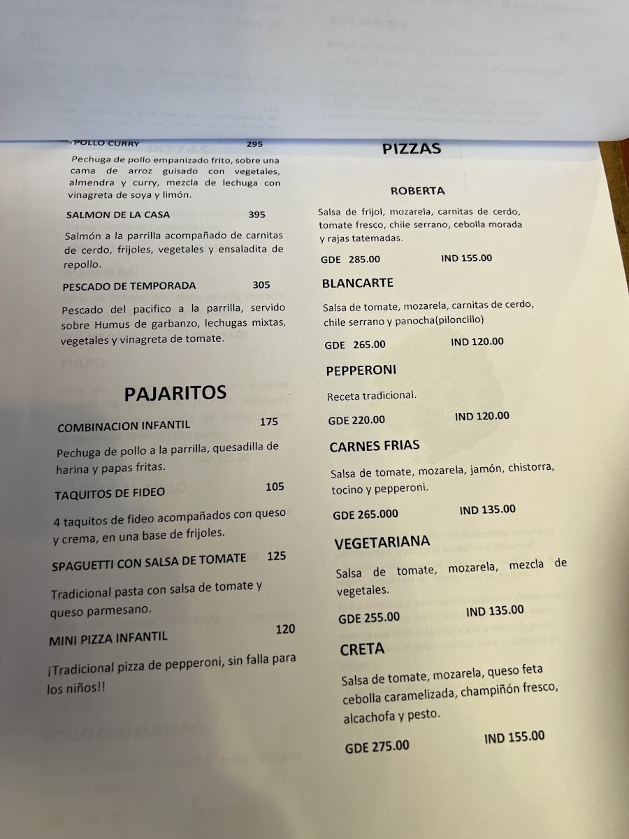 Cenzontle Restaurante Menu Photo 4
