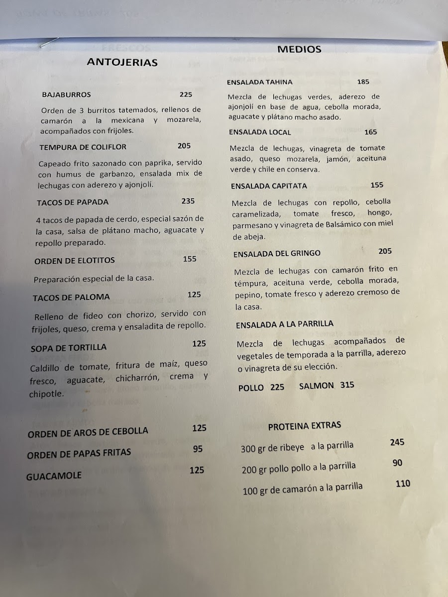 Cenzontle Restaurante Menu Photo 5