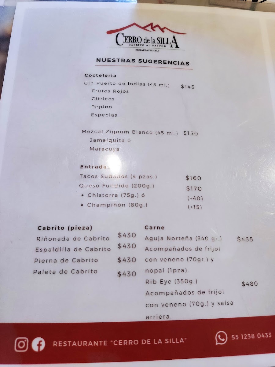 Cerro De La Silla Menu Photo 2