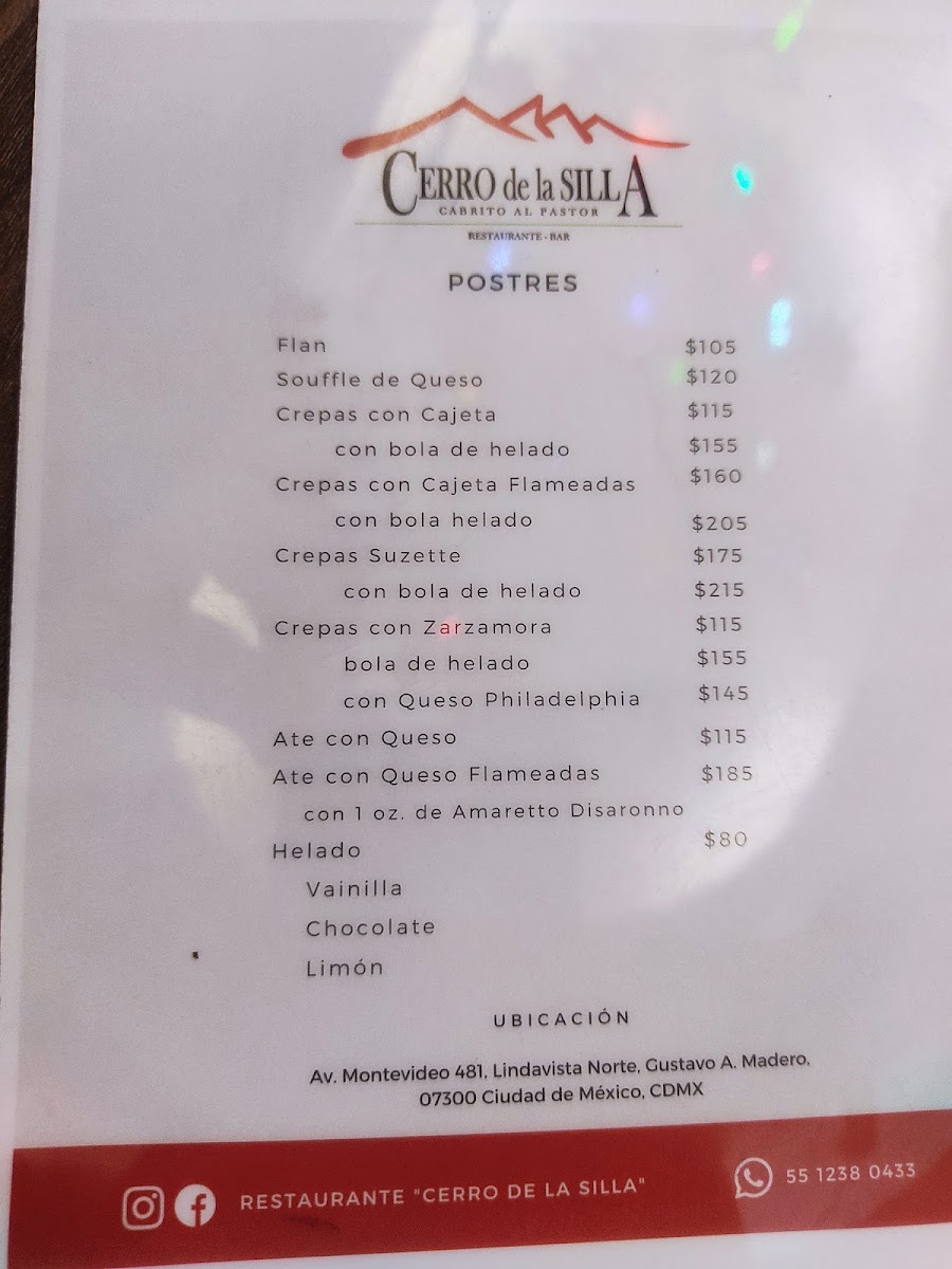 Cerro De La Silla Menu Photo 3