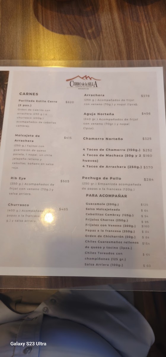 Cerro De La Silla Menu Photo 6