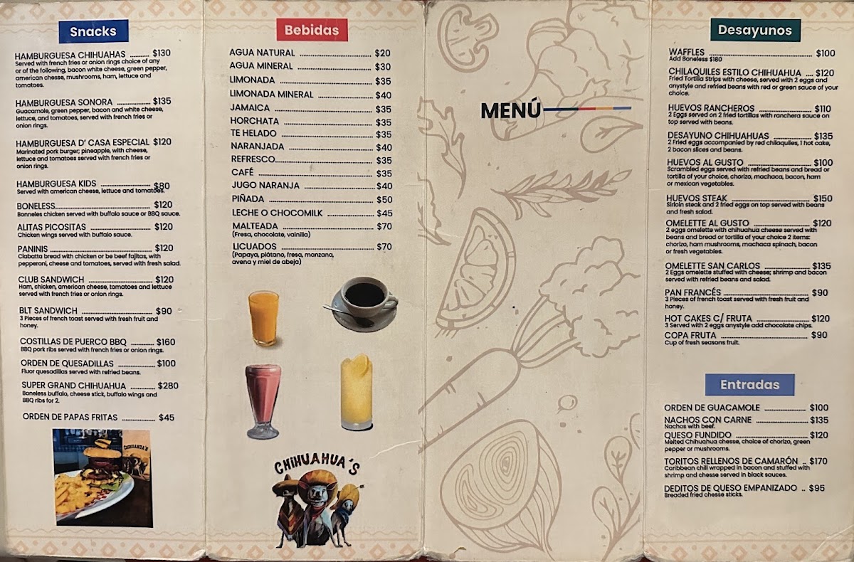 Chihuahua's Restaurant Menu Photo 2