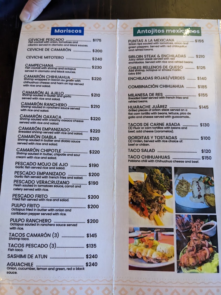 Chihuahua's Restaurant Menu Photo 3