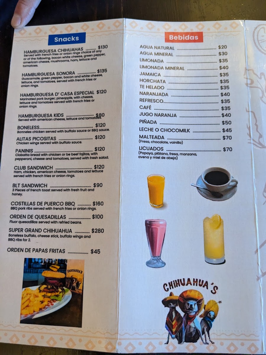 Chihuahua's Restaurant Menu Photo 6