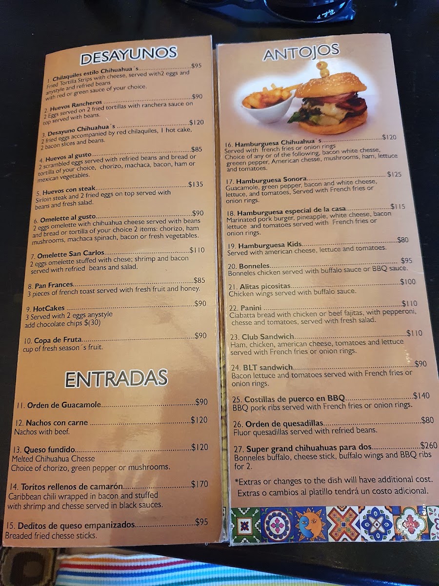 Chihuahua's Restaurant Menu Photo 7
