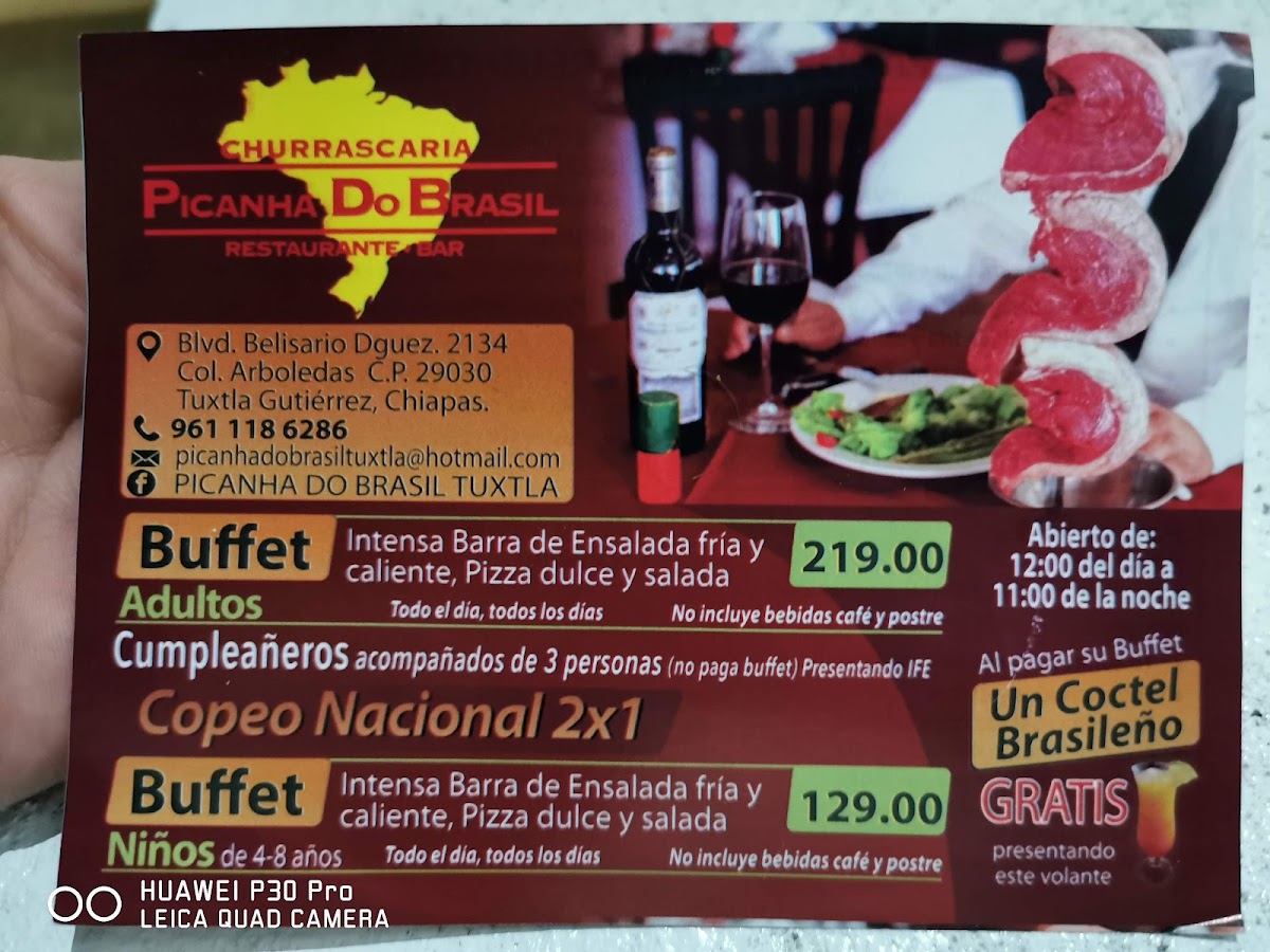 Churrascaria Picanha Carvao Tuxtla Menu