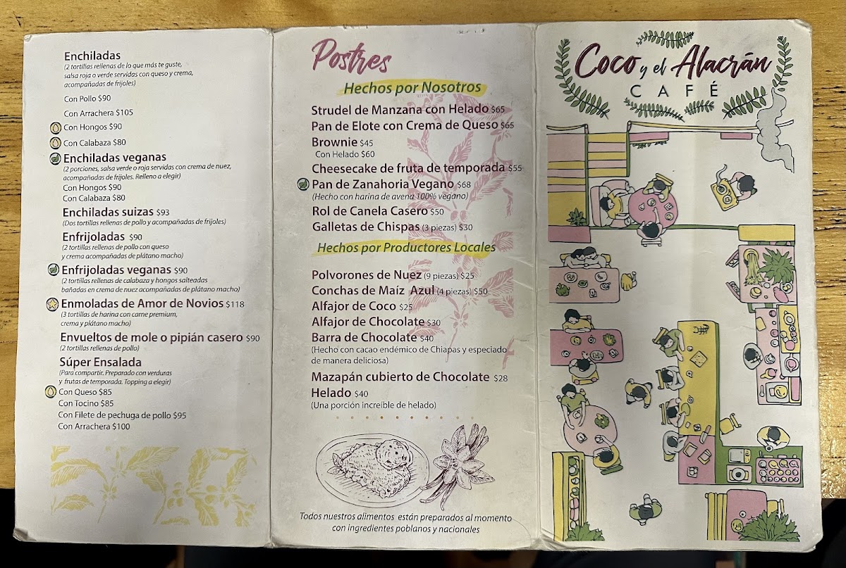 Coco y El Alacran cafe de especialidad y comida deliciosa Menu