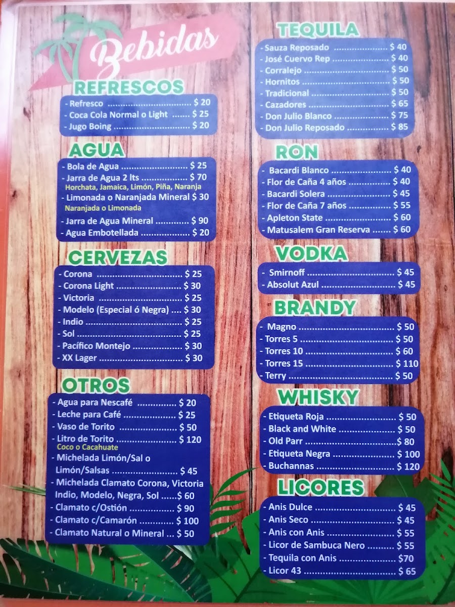 Cocteleria Y Mariscos Tono Bayon Menu Photo 9