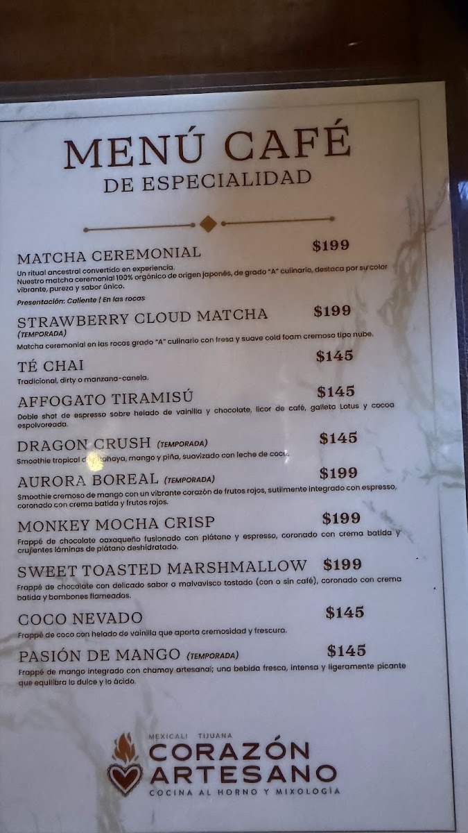 Corazon Artesano Menu Photo 3