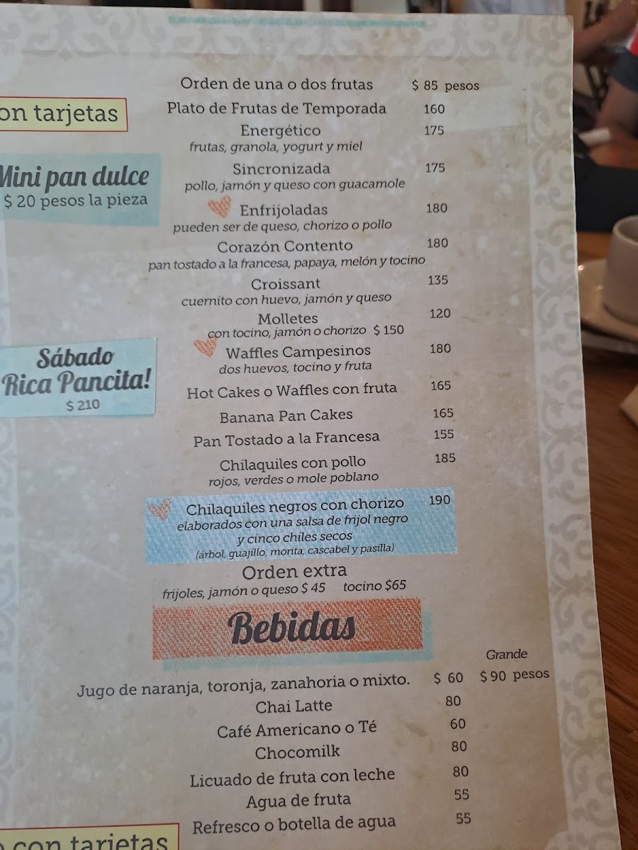 Corazón Contento Menu Photo 4