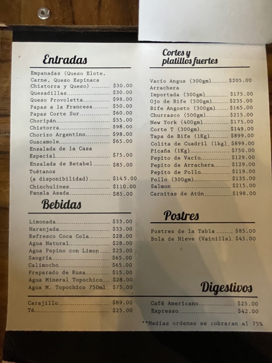 Corte Sur Parrilla Menu Photo 9