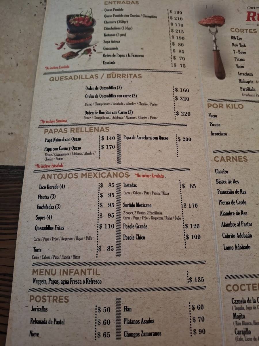 Cortes Y Carnes Asadas Ruben Menu Photo 3
