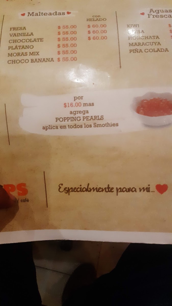 Crups Crepes & Coffee Menu