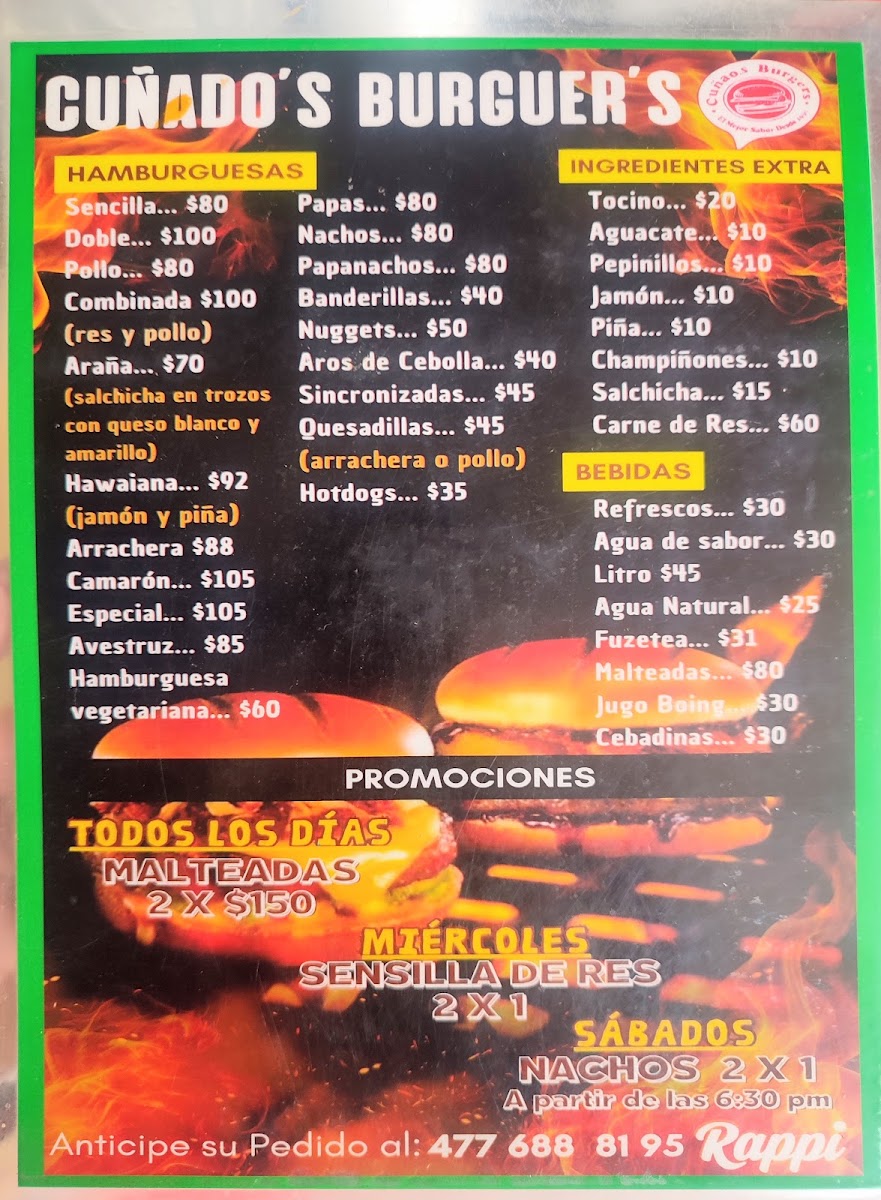 Cunao's Burguer Menu